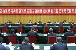 趙樂際出席“弘揚憲法精神，加強憲法實施，為強國建設(shè)、民族復(fù)興提供憲法保障”座談會并講話