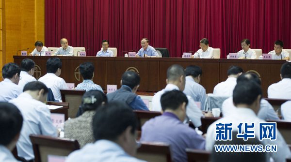 7月16日，中共中央政治局常委、中央紀(jì)委書記、中央巡視工作領(lǐng)導(dǎo)小組組長王岐山在北京出席2014年中央第二輪巡視工作動員部署會并講話。新華社記者黃敬文 攝 