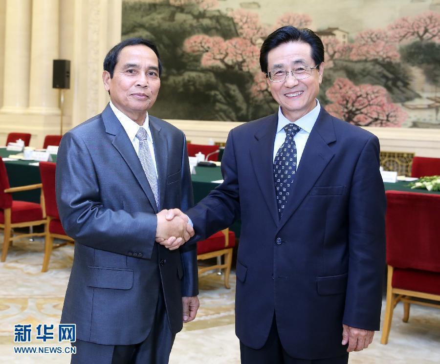 7月7日，中共中央書記處書記、中央紀委副書記趙洪祝在北京同老撾人民革命黨中央政治局委員、中央紀委書記、政府副總理本通率領的老撾人民革命黨代表團舉行工作會談。新華社記者 姚大偉 攝 