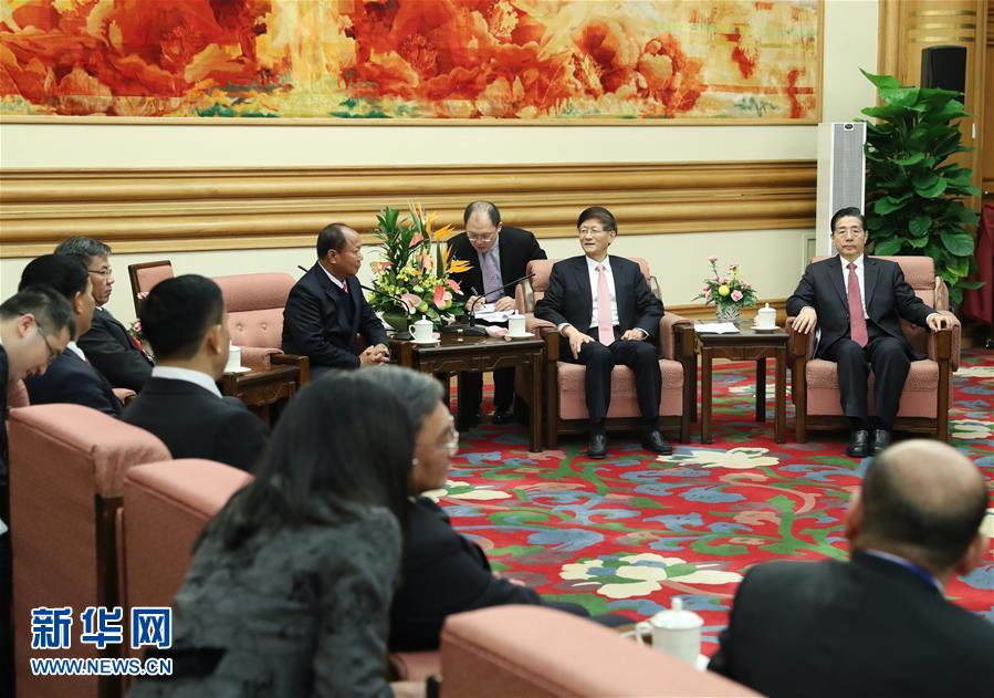 （XHDW）孟建柱集體會見湄公河流域執(zhí)法安全合作機制成立五周年部長級會議代表團(tuán)團(tuán)長