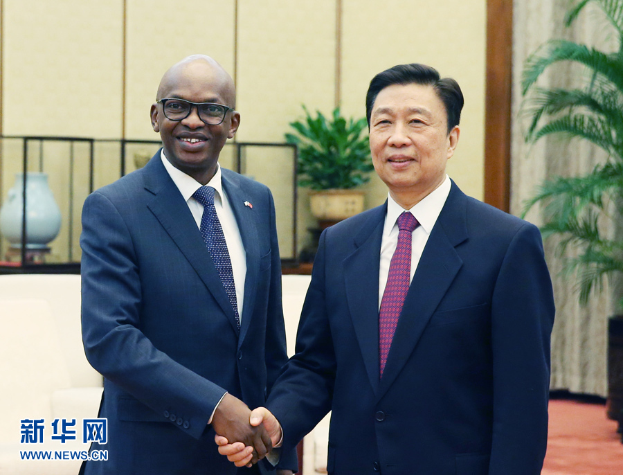 3月16日，中國(guó)國(guó)家副主席李源潮在北京會(huì)見布隆迪外長(zhǎng)尼亞米特韋。新華社記者姚大偉攝