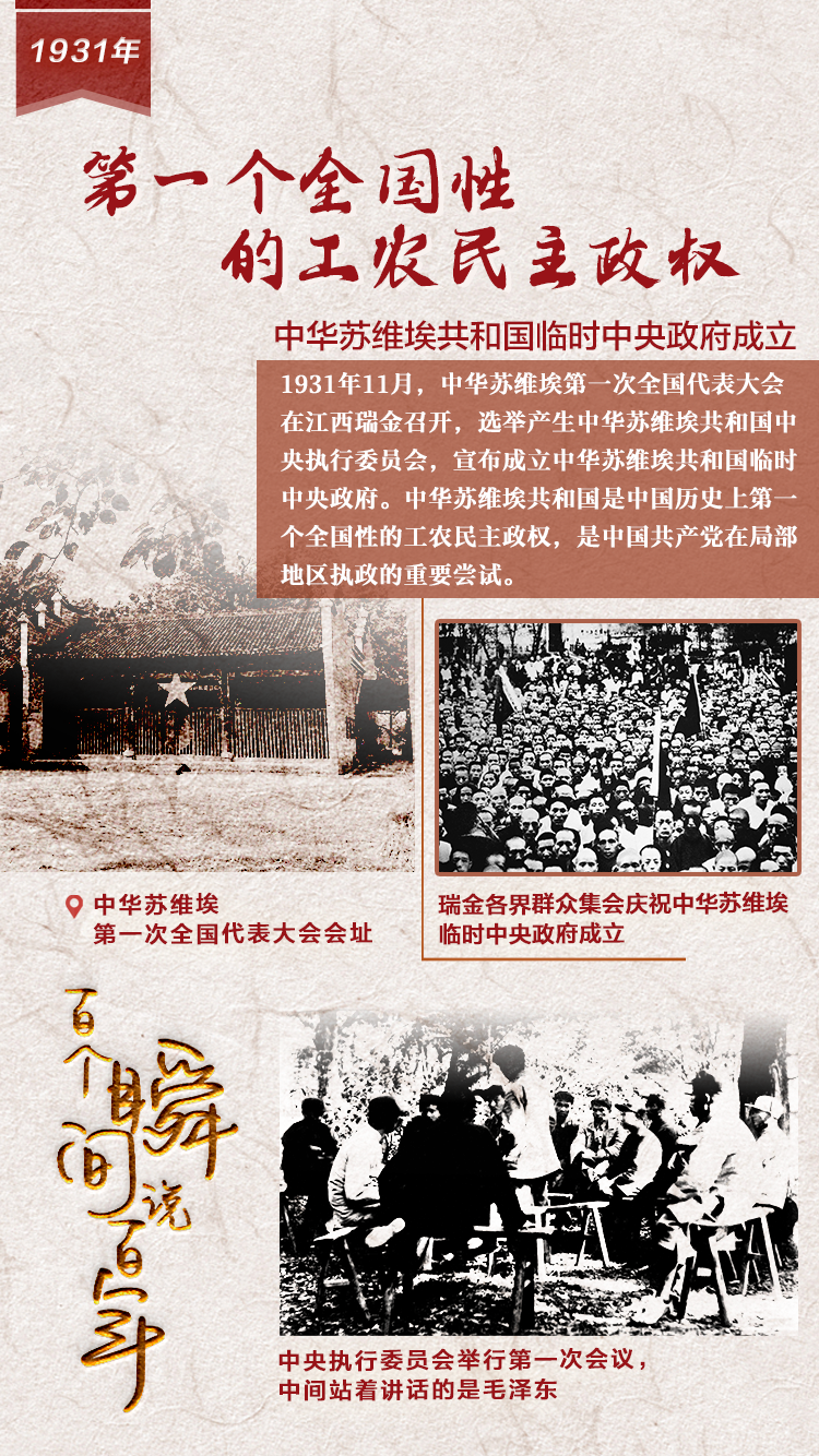 1931，第一個(gè)全國(guó)性的工農(nóng)民主政權(quán)