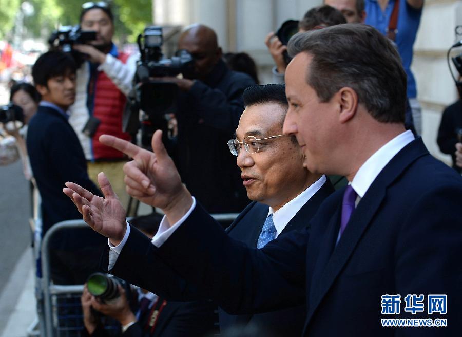6月17日，中國國務院總理李克強在倫敦唐寧街10號首相府同英國首相卡梅倫舉行中英總理年度會晤。新華社記者 李濤 攝