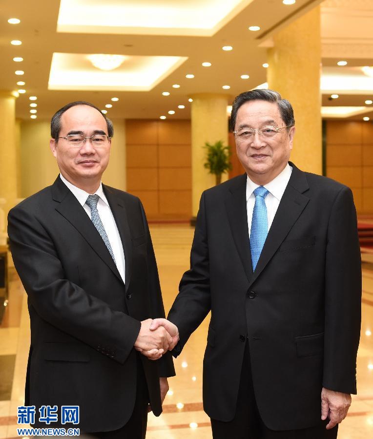 12月25日至27日，中共中央政治局常委、全國(guó)政協(xié)主席俞正聲對(duì)越南進(jìn)行正式訪問(wèn)。這是12月26日，俞正聲在河內(nèi)與越南祖國(guó)陣線主席阮善仁舉行會(huì)談。 新華社記者劉建生攝