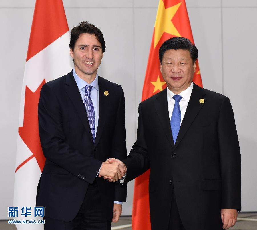 11月16日，國家主席習(xí)近平在土耳其安塔利亞會見加拿大總理特魯多。 新華社記者 饒愛民 攝