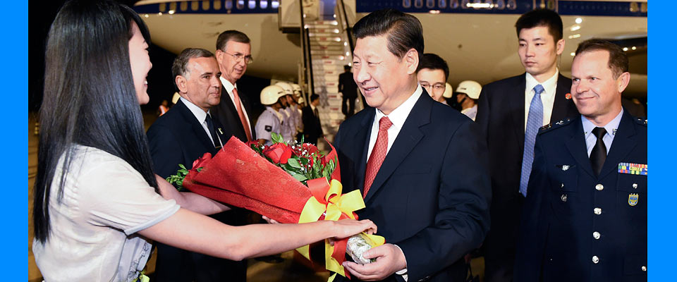 習近平抵達巴西利亞開始對巴西進行國事訪問并出席中拉領(lǐng)導(dǎo)人會晤