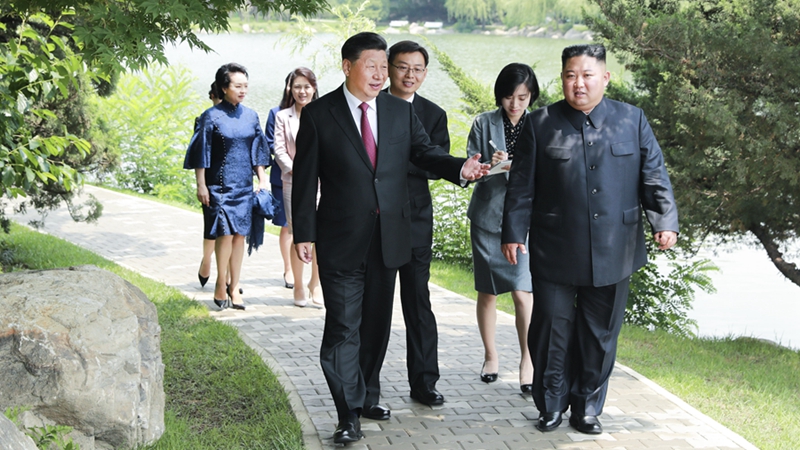 習近平會見朝鮮勞動黨委員長、國務委員會委員長金正恩